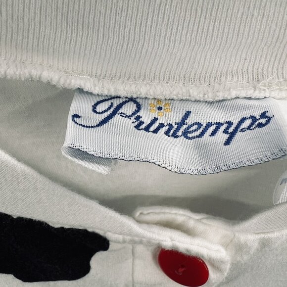 Vintage Printemps Shirt Mens One Size White Black Cow Print Novelty Buttons 90s - Picture 7 of 12